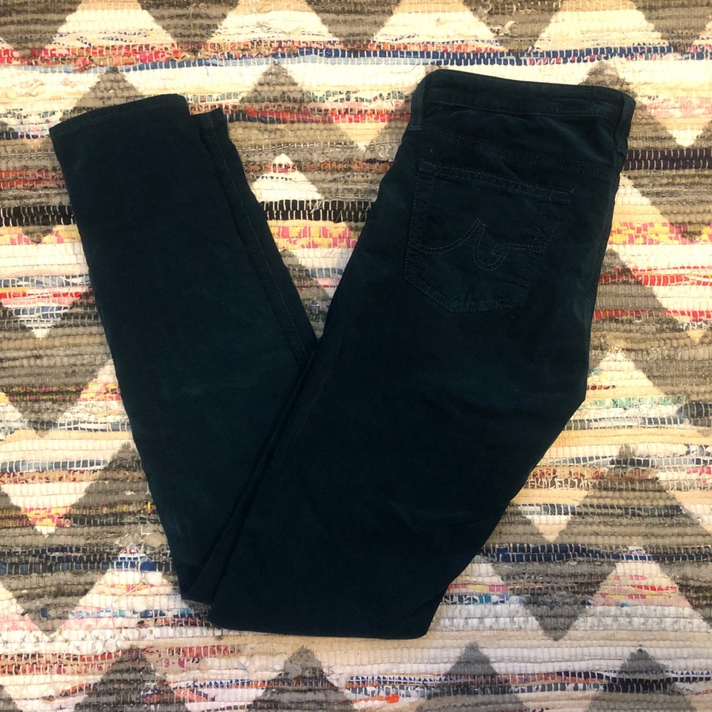 AG Adriano Goldschmied Super Skinny the Legging Cord Pants stretchy size 28 Teal - Picture 3 of 8